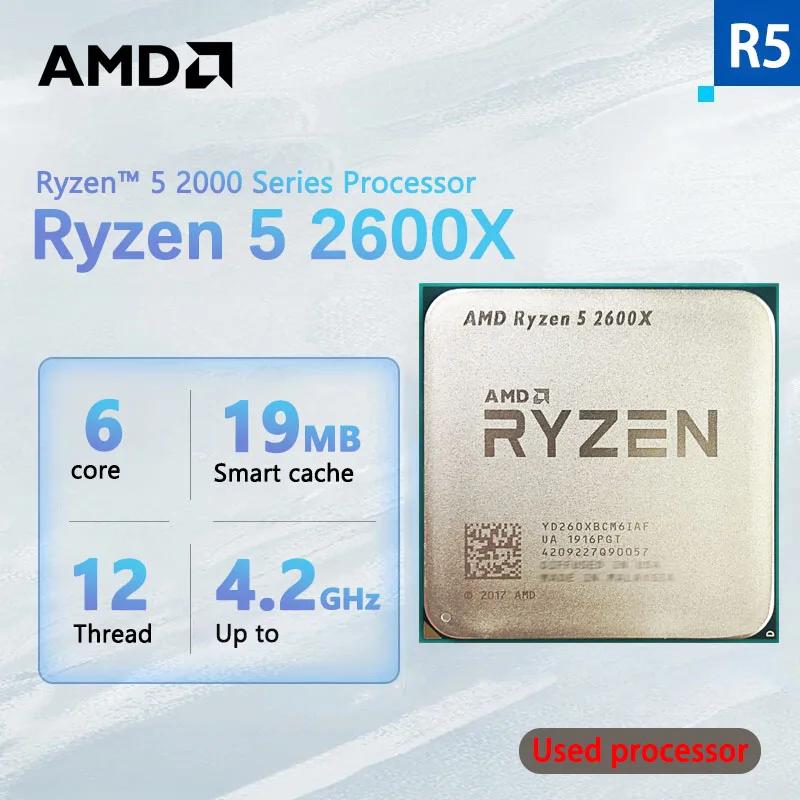 AMD Ryzen 5 2600X R5 2600X 3.6 GHz, 6 ھ 12  , ũž ̹  AM4 